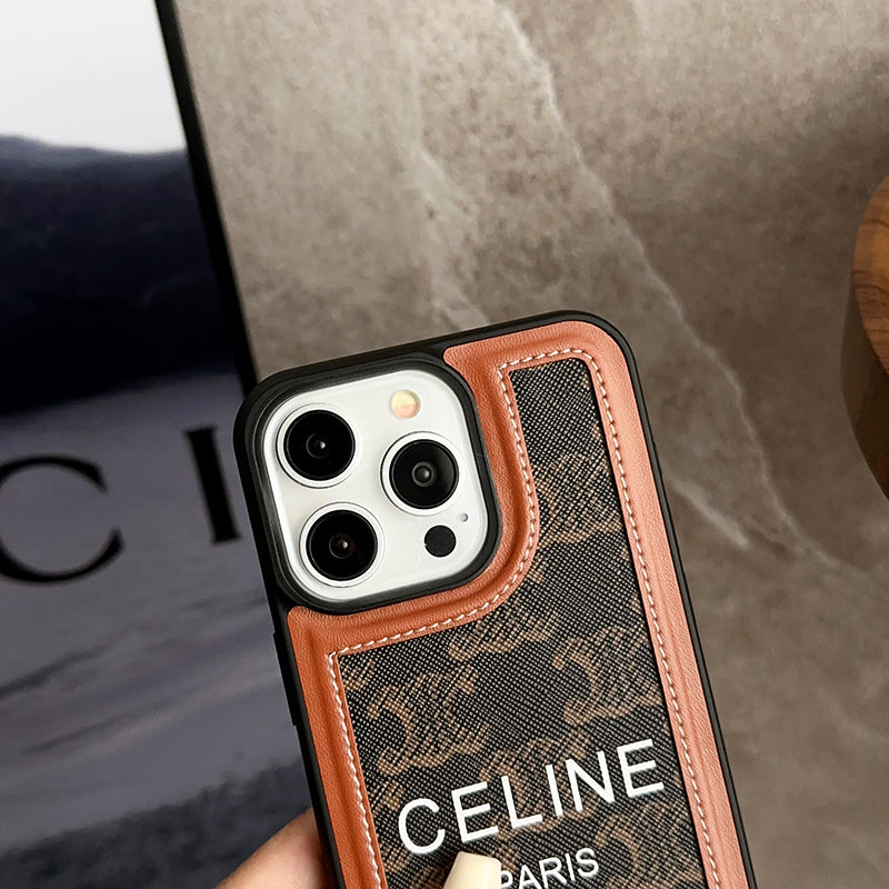 CE Gold Chain Leather iPhone 16 Case
