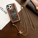 CE Gold Chain Leather iPhone 16 Case