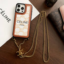 CE Gold Chain Leather iPhone 16 Case