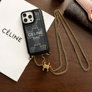 CE Gold Chain Leather iPhone 16 Case