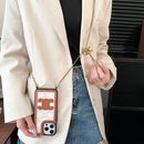 CE Gold Chain Leather iPhone 16 Case