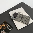 Lou Brown & Black Color Leather iPhone Case