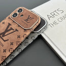 Lou Brown & Black Color Leather iPhone Case