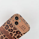 CD Brown Color Leather iPhone Case