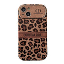 CD Brown Color Leather iPhone Case