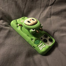 Cute Cartoon Labubu Zimomo Silicone with Stand | Brown/Pink - iPhone Case