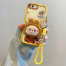 3D Cartoon Labubu Fur Phone Case for Samsung With Strap Plush Kuromi Toy Soft Cover