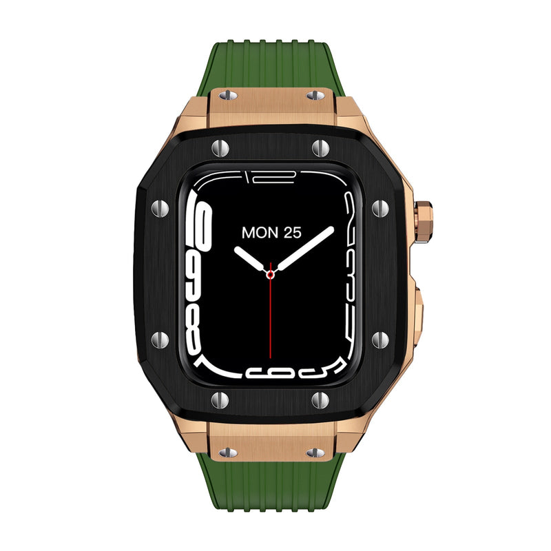 Luxury Rubber Stainless Steel Cover for Apple iWatch Series