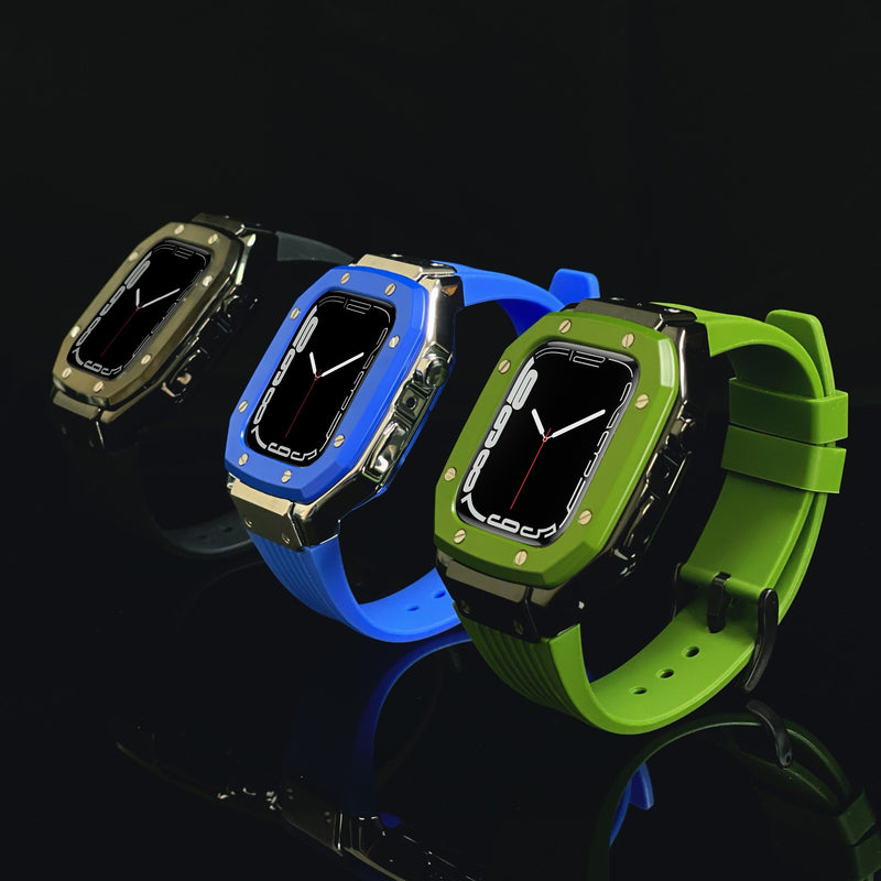 Luxury Rubber Stainless Steel Cover for Apple iWatch Series