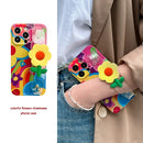 Flower With Lanyard Neck Strap  Silicone  iPhone Case