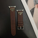 Double Triangle Monogram Label Leather Apple Watch Band