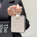 "Samsung Z Flip series leather folding anti-fall mobile phone case, with finger ring buckle design"